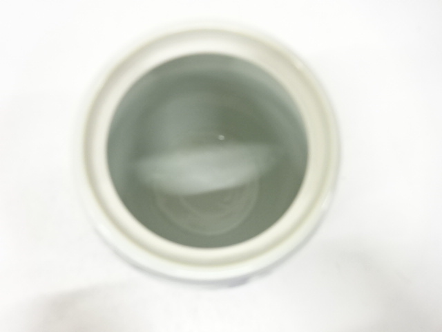  巽窯造　染付　山水雲鶴銅〆　水指